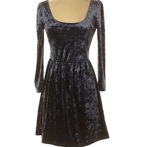 Navy crushed velvet dress, Urban Outfitters. Size s